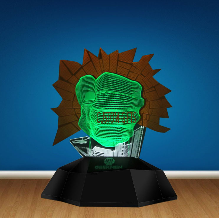 3Д Лампа Трио с логотипом "Халк"